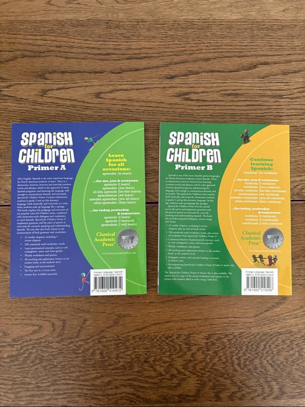 NEW Spanish for Children Primer A & B - Educational Homeachool Kids Books